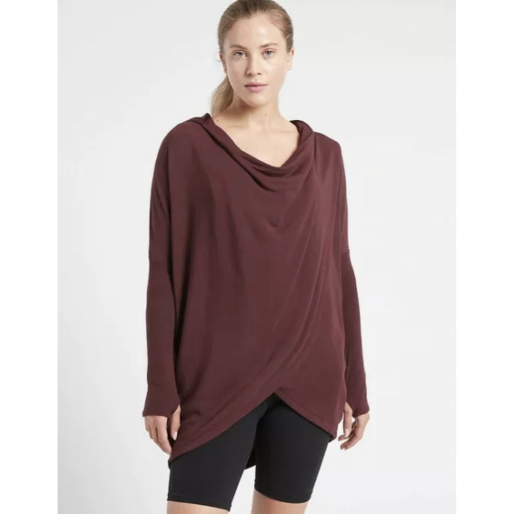 ATHLETA Purana Wrap Burgundy Sweatshirt